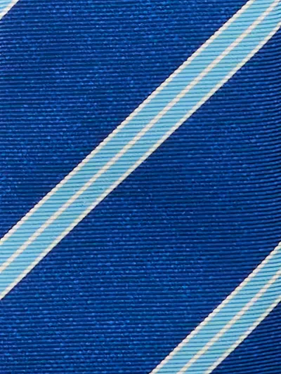 Kiton Diagonal-stripe Tie In Blue