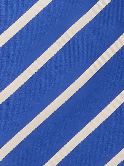 Kiton Diagonal-stripe Tie In Blue