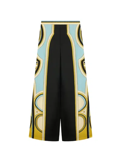 La Doublej Club Printed Silk Twill Wide-leg Pants In Multi