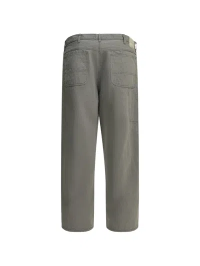 Beams Plus Painter Grey Cotton Linen Work Pants In Gray