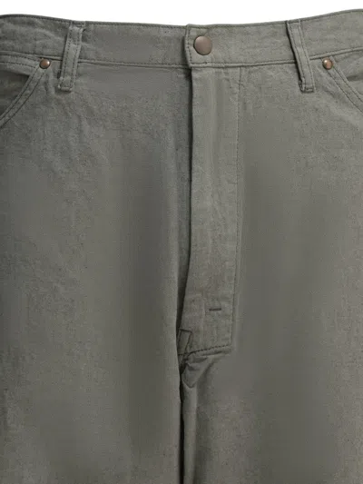 Beams Plus Painter Grey Cotton Linen Work Pants In Gray