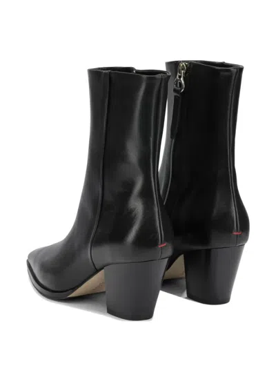 Aeyde Hedvig Pointed-toe Leather Ankle Boots In Black