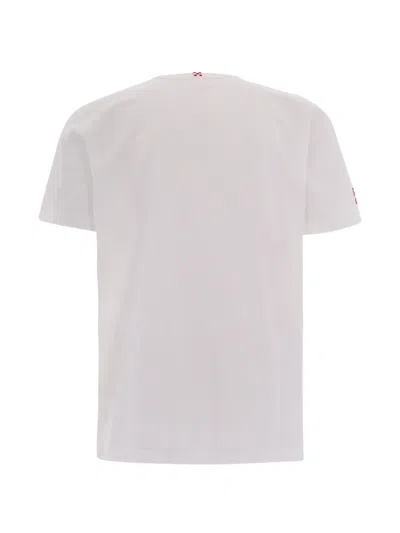 Mc2 Saint Barth Off White Solid Crew Neck T-shirt In White