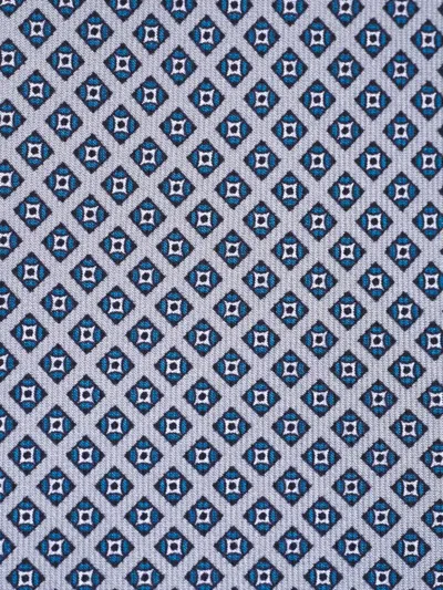 Brioni Geometric-pattern Tie In Blue