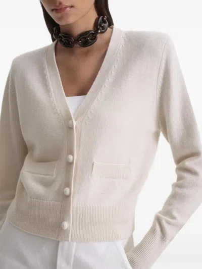 Scanlan Theodore V-neck Button-down Cardigan In Neutral