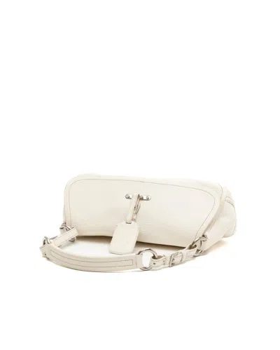 Prada Leather Shoulder Bag In White