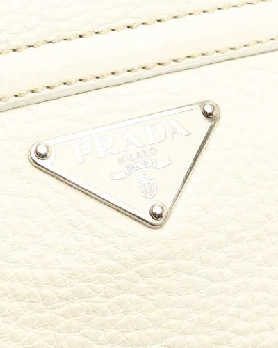 Prada Leather Shoulder Bag In White