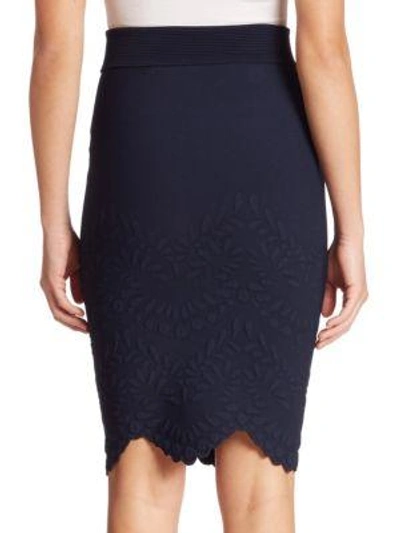 Shop Alexander Mcqueen Embossed Knit Skirt In Black