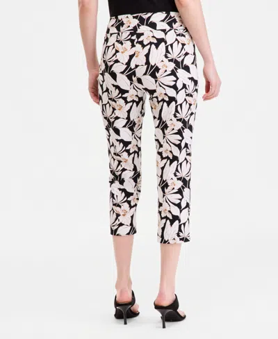 Inc International Concepts Women's Printed Capri Pants, Macy's Exclusive In Black