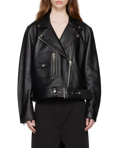Acne Studios Leather Biker Jacket In Black