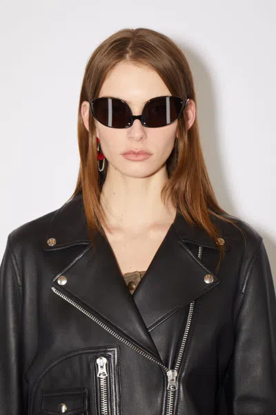Acne Studios Leather Biker Jacket In Black