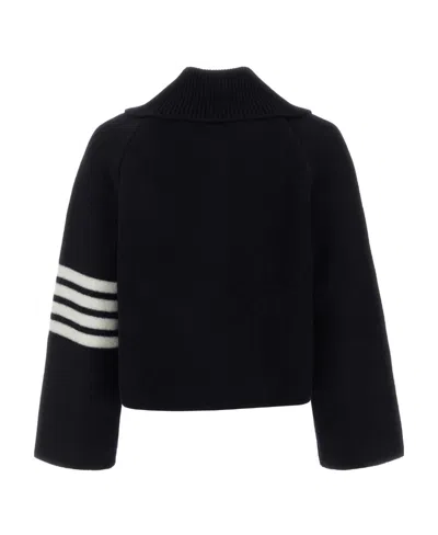 Thom Browne Collared Button-up Jacket In Blue
