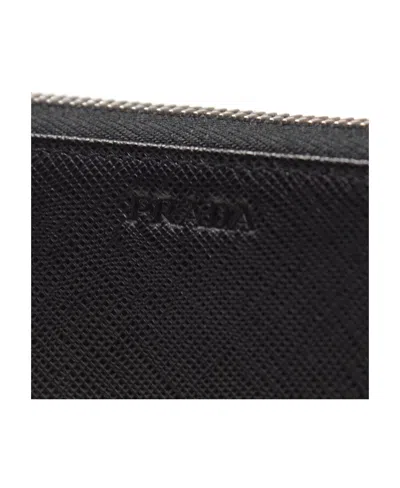 Prada Black Zippered Wallet In Black