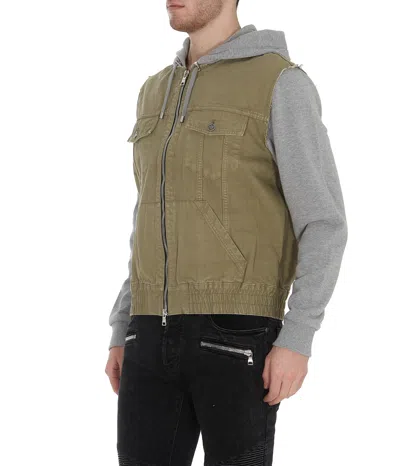 Balmain Contrast Panel Hooded Jacket In Multi
