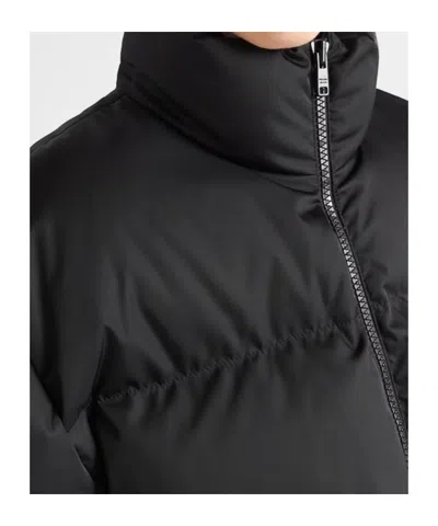 Prada Oversized Re-nylon Down Jacket In Black