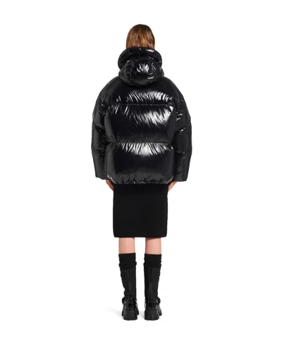 Prada Shiny Nylon Down Jacket In Black