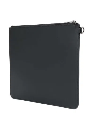 Givenchy Split Logo Print Clutch In Black