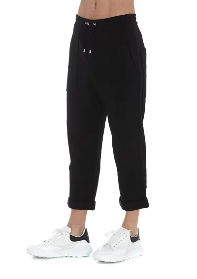Balmain Drawstring Jersey Pants In Black