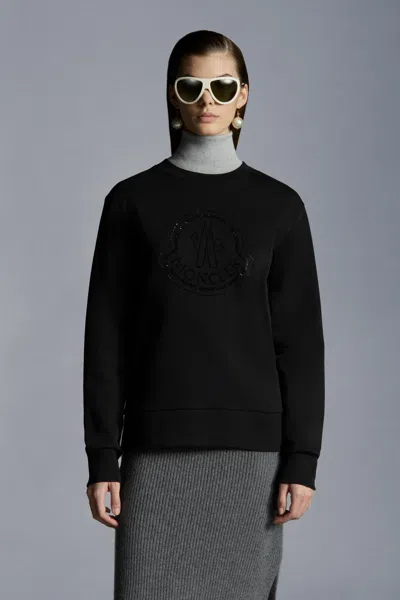 Moncler Logo-patch Long-sleeve Sweatshirt In Multi