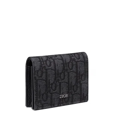 Dior Black Logo Wallet In Black