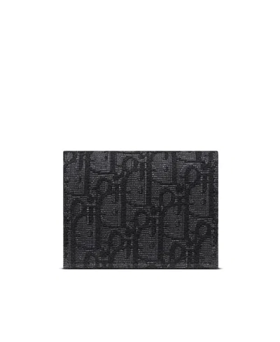 Dior Black Logo Wallet In Black