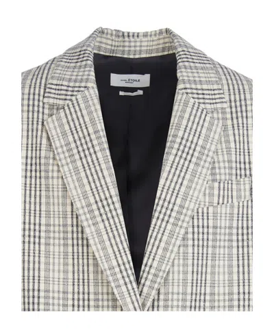 Isabel Marant Étoile Checked Buttoned Jacket In White