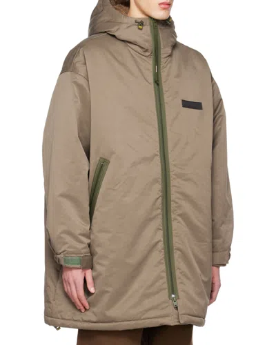 Acne Studios Shearling-lined Hooded Coat In Multi