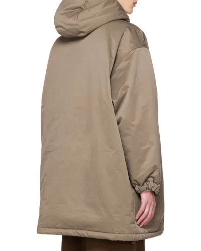 Acne Studios Shearling-lined Hooded Coat In Multi
