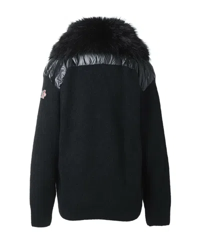 Moncler Logo Down Jacket In Black