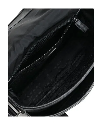 Prada Logo Shoulder Bag In Black