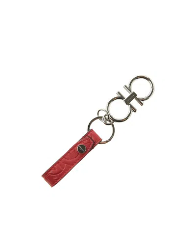 Ferragamo Gancini Key Ring In Red