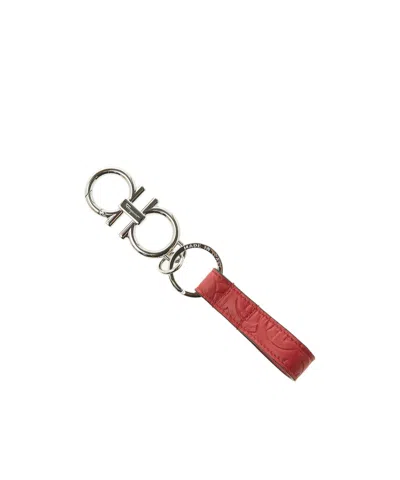 Ferragamo Gancini Key Ring In Red