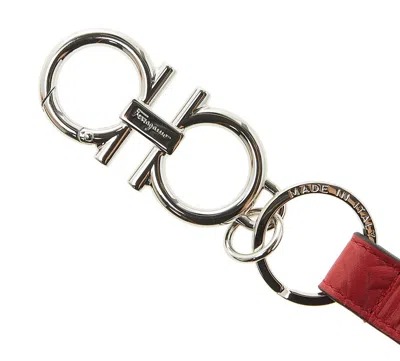 Ferragamo Gancini Key Ring In Red