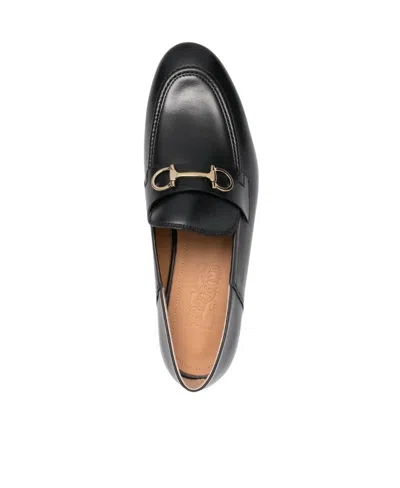Ferragamo Gancini Ornament Mule Loafers In Black