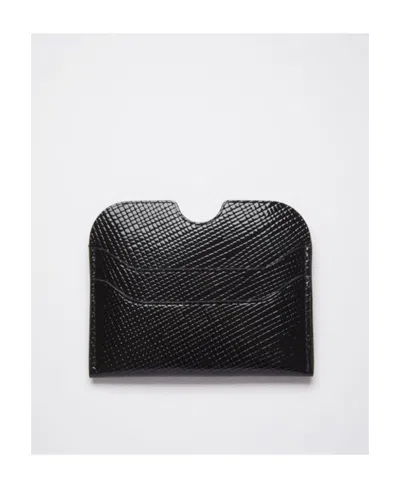 Acne Studios Embossed-logo Leather Cardholder In Black