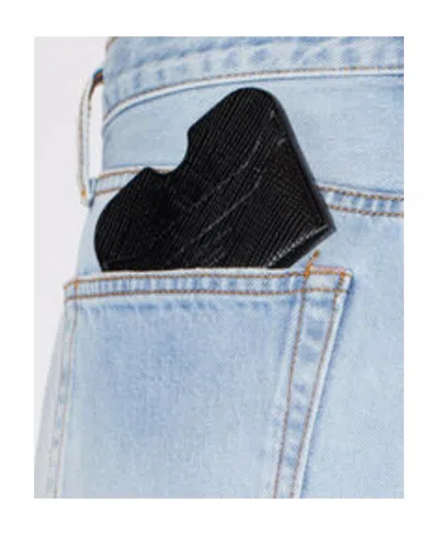 Acne Studios Embossed-logo Leather Cardholder In Black