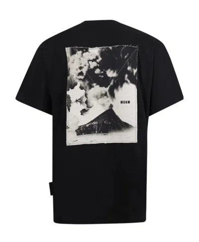 Msgm Pattern Printed T-shirt In Black