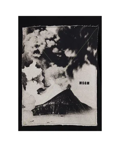 Msgm Pattern Printed T-shirt In Black
