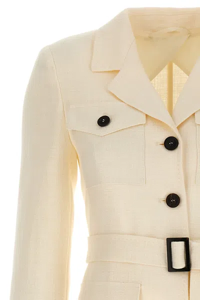 Max Mara Button Casual Jacket In White