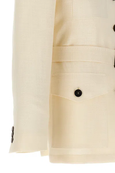 Max Mara Button Casual Jacket In White