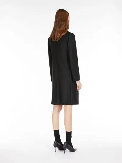 Max Mara Double-breasted Wool Blend Coat In Black