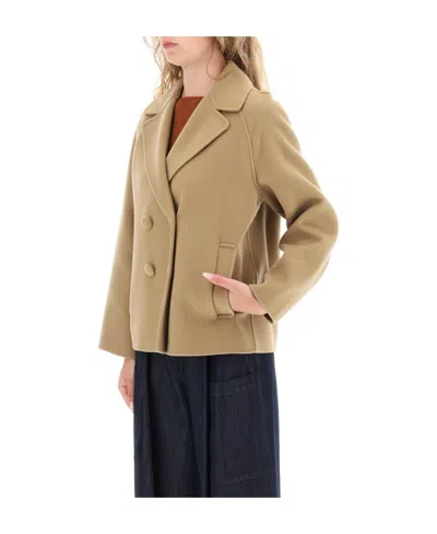 Weekend Max Mara Double-breasted Jacket In Brown