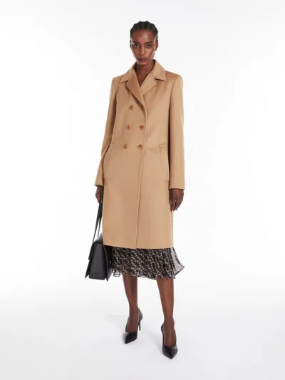 Max Mara Double-breasted Wool Coat In Brown