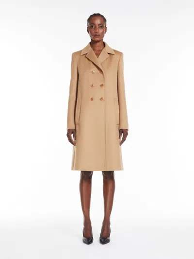Max Mara Double-breasted Wool Coat In Brown