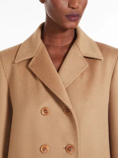 Max Mara Double-breasted Wool Coat In Brown