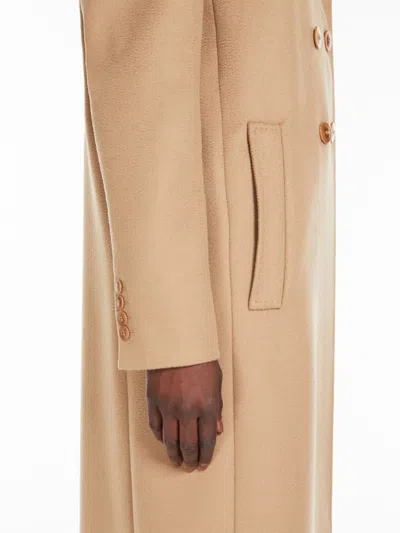 Max Mara Double-breasted Wool Coat In Brown