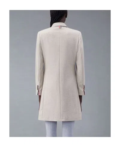 Thom Browne Chesterfield Wool Coat In White