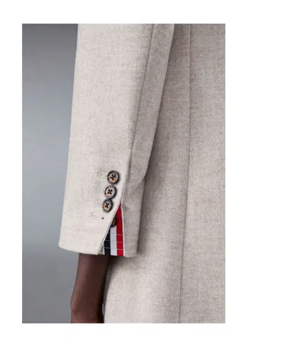 Thom Browne Chesterfield Wool Coat In White