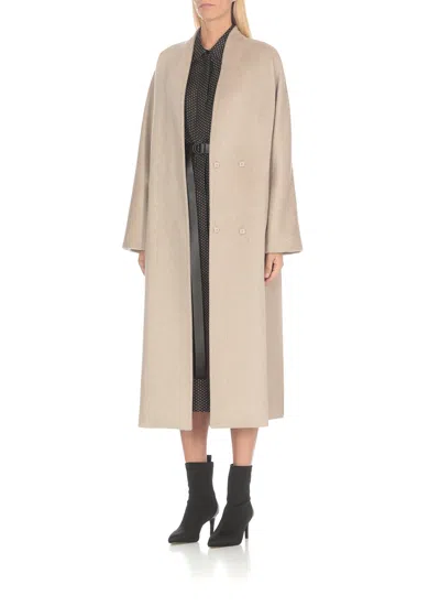 Max Mara Long-sleeved Coat In Multi