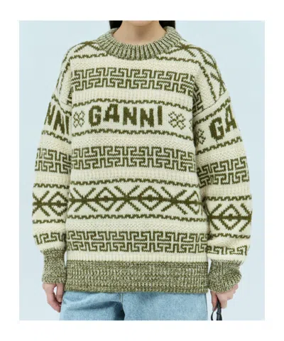 Ganni Wool Pullover In Multi